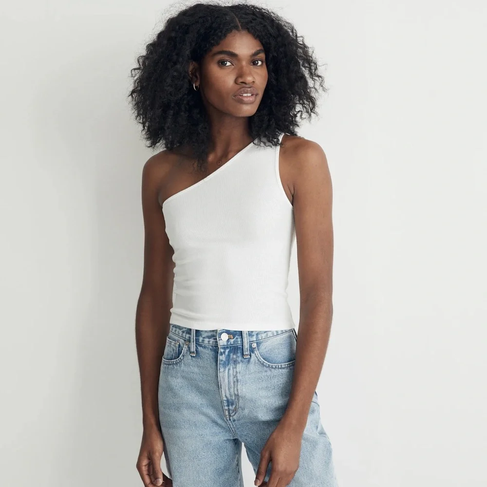 NWT Madewell Supima® Rib One-Shoulder Tank - Picture 1 of 8